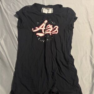 Aeropostale Black Tee with White & Red Appliqué Logo